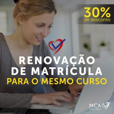 Renovação de Matrícula: 30% OFF